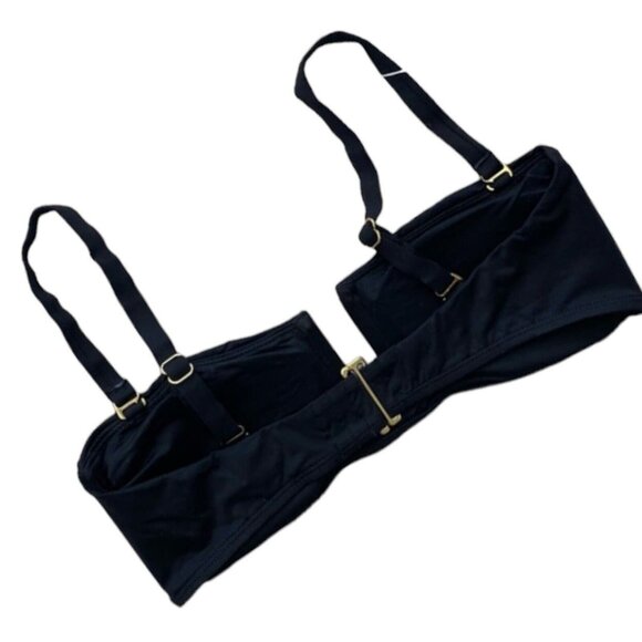 Andie Cartagena Convertible Plunge Bikini Swim Top in Black M NWT - Picture 6 of 8